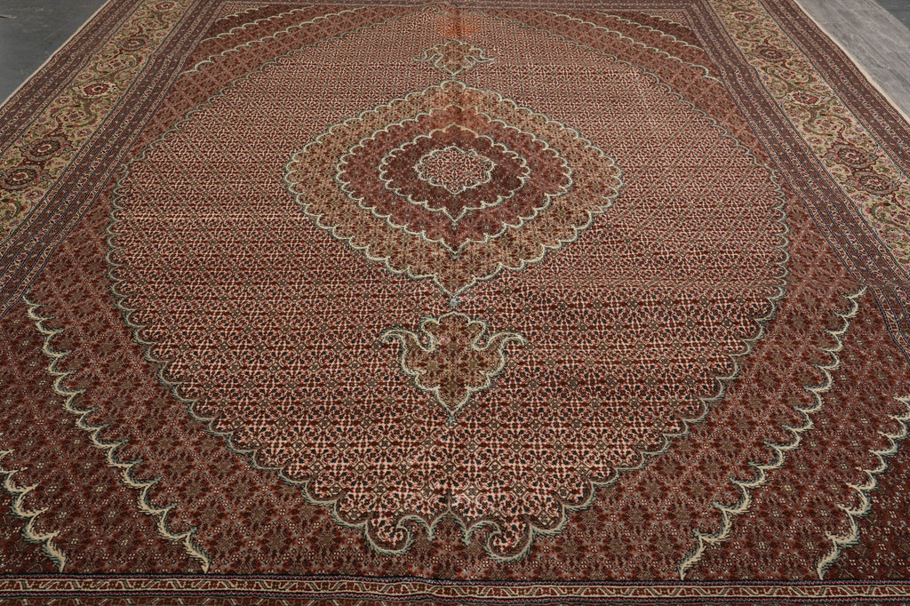 11.4 x 16.6 Authentic Persian Tabriz Mahi Rug Wool and Silk 400 Kpsi Iran Sale #PIX-779