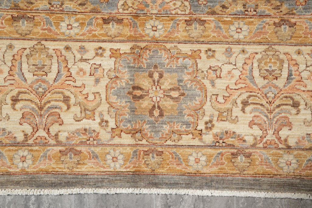 9.2 x 11.8 Detailed Neutral Chobi Peshawar Rug #F-4259