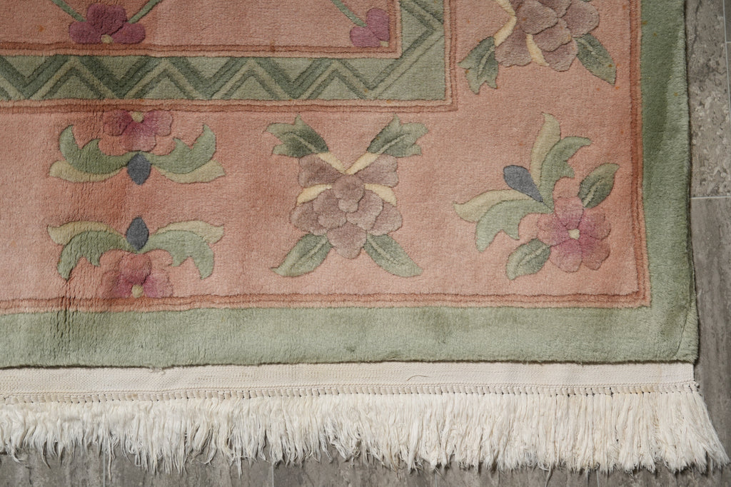 8 x 11.3 Estate Chinese Handmade Wool Rug Transitional #F-6906