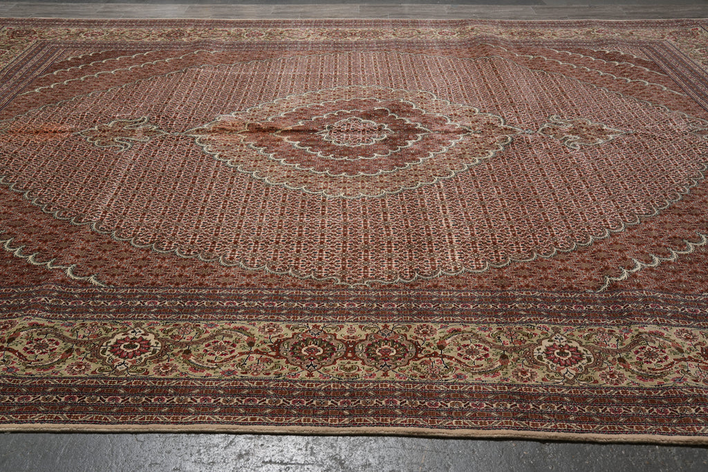 11.4 x 16.6 Authentic Persian Tabriz Mahi Rug Wool and Silk 400 Kpsi Iran Sale