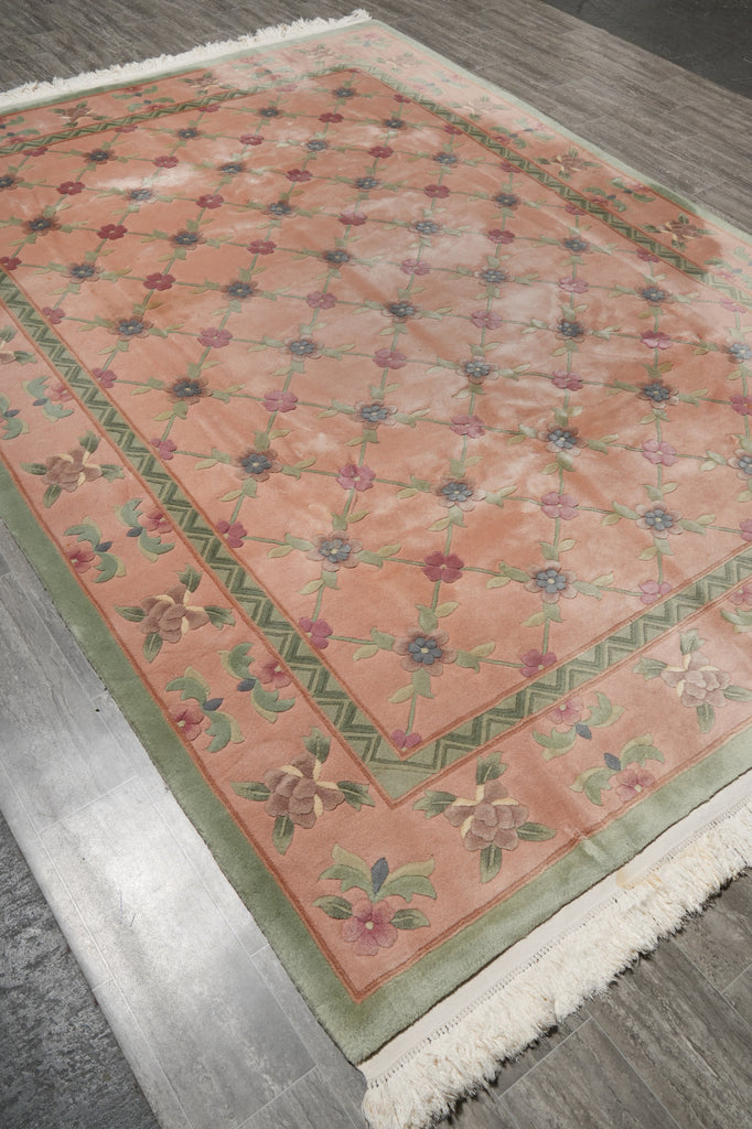 8 x 11.3 Estate Chinese Handmade Wool Rug Transitional #F-6906