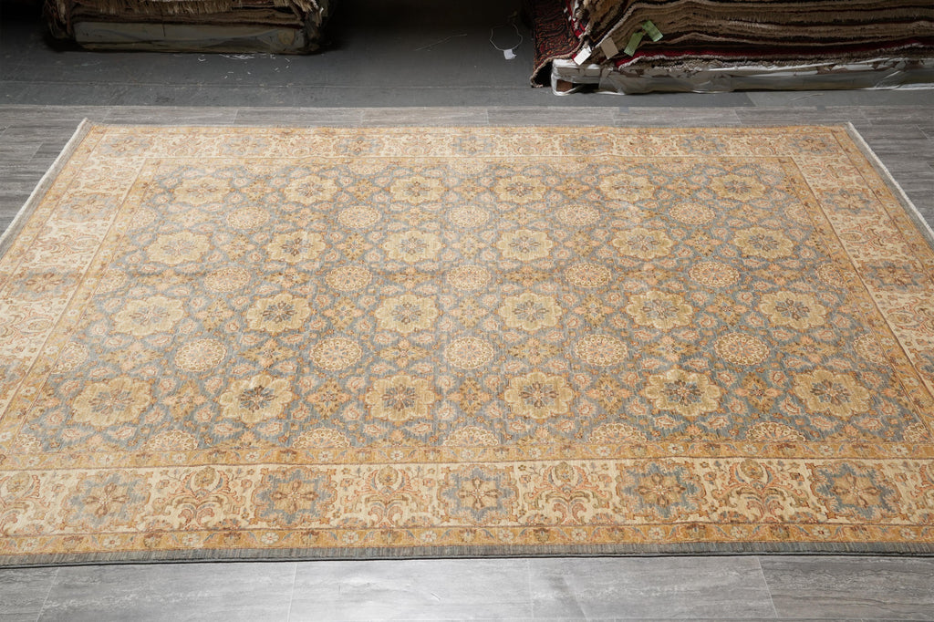 9.2 x 11.8 Detailed Neutral Chobi Peshawar Rug #F-4259