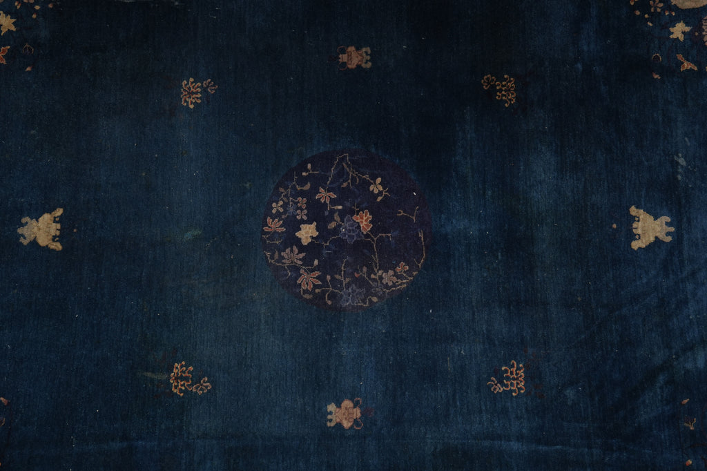 9 x 11.6 Antique Art Deco Bejing Rug Blue #PIX-22337