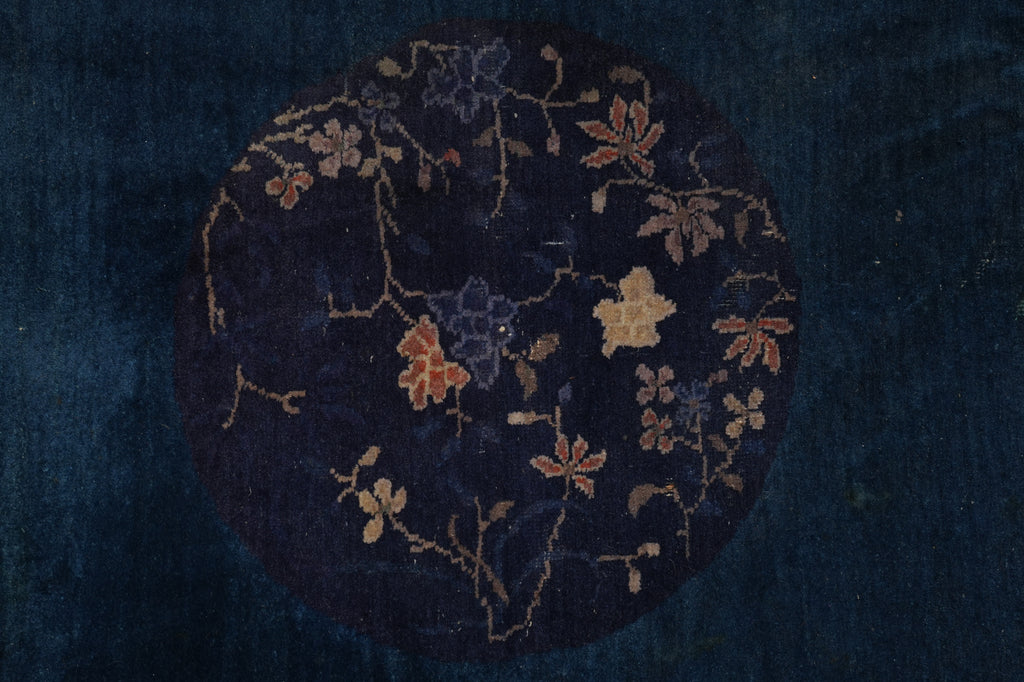 9 x 11.6 Antique Art Deco Bejing Rug Blue #PIX-22337