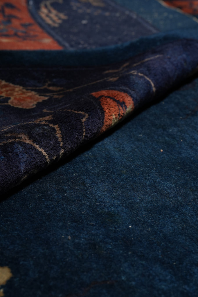 9 x 11.6 Antique Art Deco Bejing Rug Blue #PIX-22337