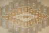 Load image into Gallery viewer, Patterned rug with geometric design in brown and beige tones