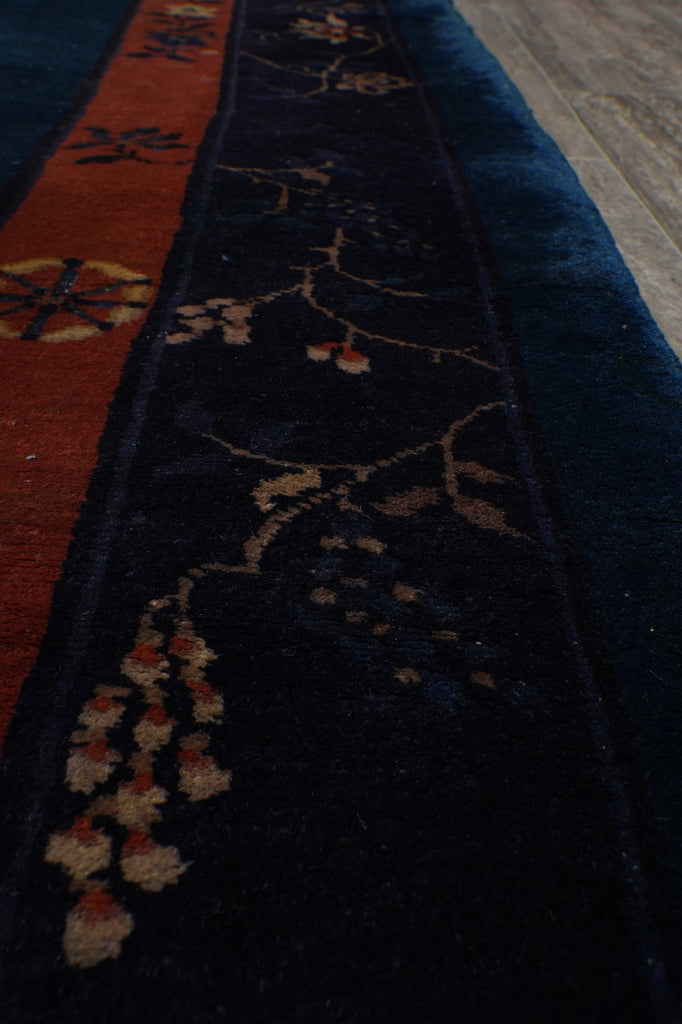 9 x 11.6 Antique Art Deco Bejing Rug Blue #PIX-22337