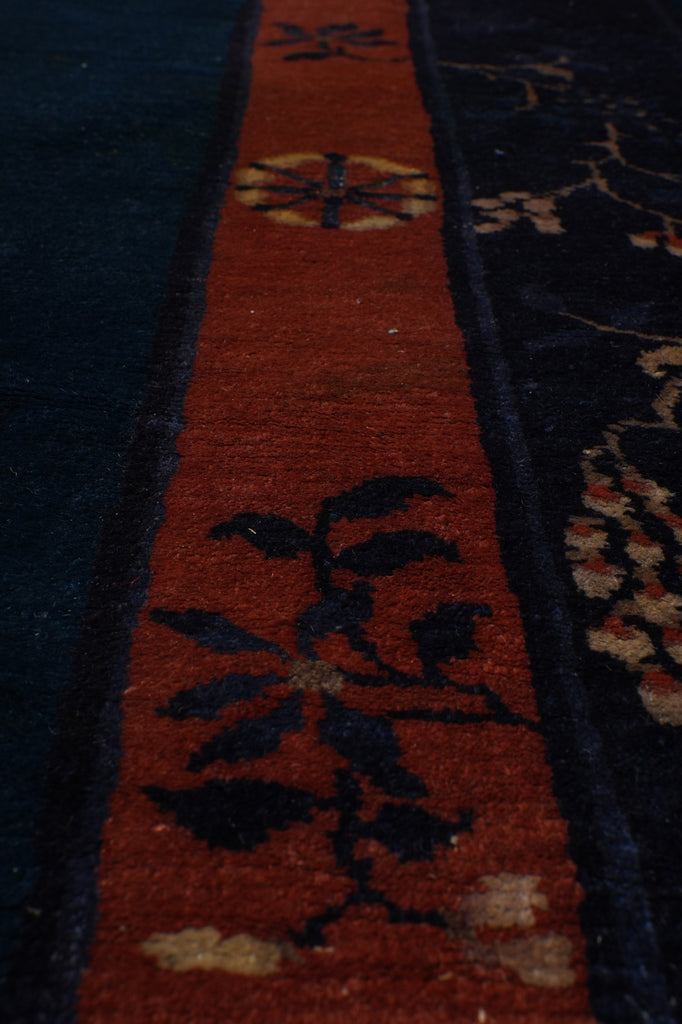 9 x 11.6 Antique Art Deco Bejing Rug Blue #PIX-22337