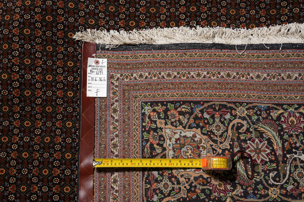11.6 x 16.6 High Quality Persian Tabriz Mahi Wool and Silk 400 Kpsi Sale #PIX-699
