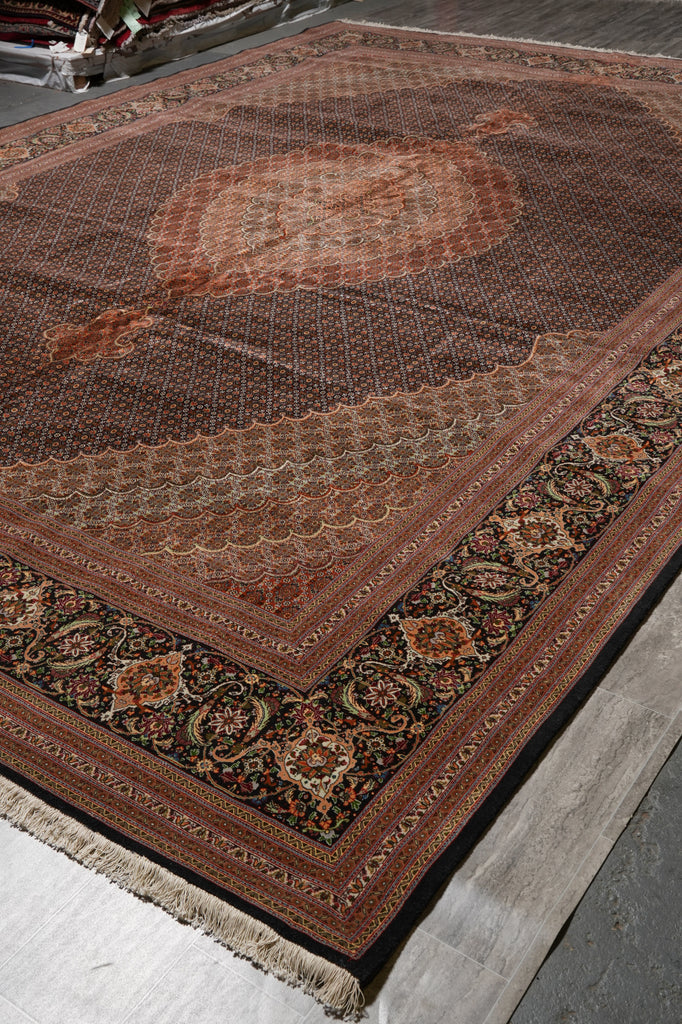 11.6 x 16.6 High Quality Persian Tabriz Mahi Wool and Silk 400 Kpsi Sale #PIX-699