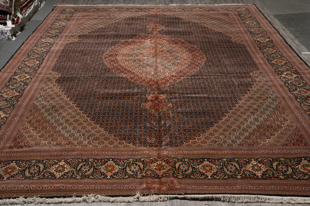 11.6 x 16.6 High Quality Persian Tabriz Mahi Wool and Silk 400 Kpsi Sale #PIX-699
