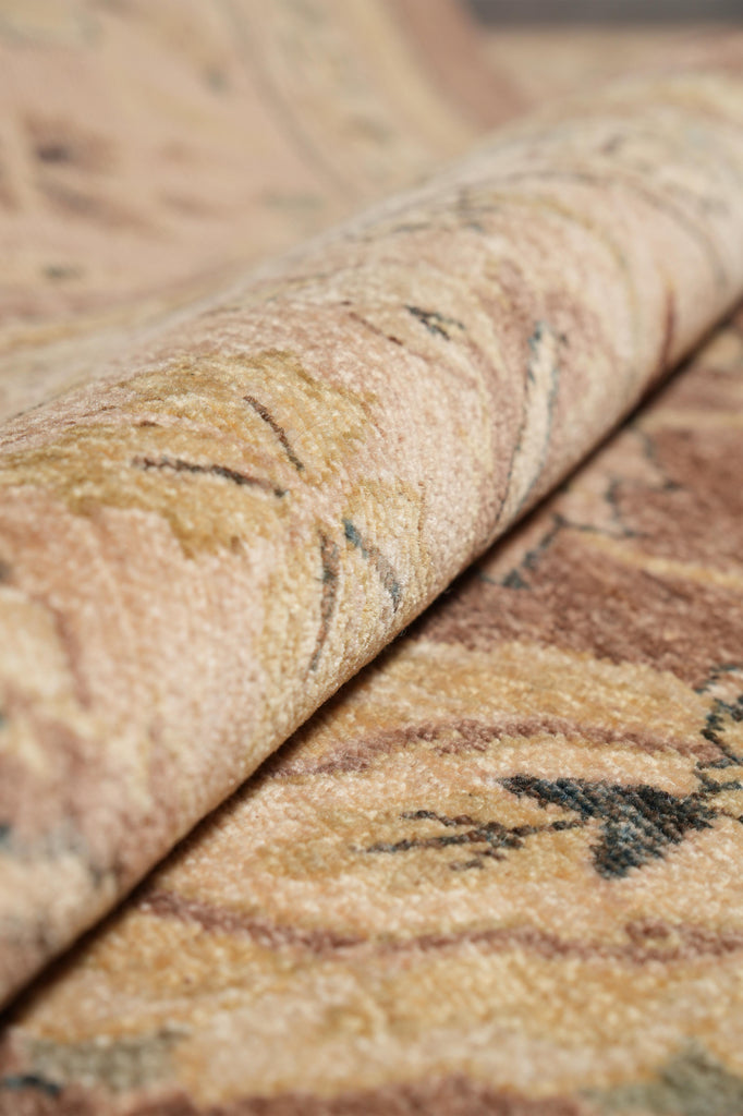 10.1 x 13.7 Quality Chobi Peshawar Zigler rug Brown Peach #F-4262