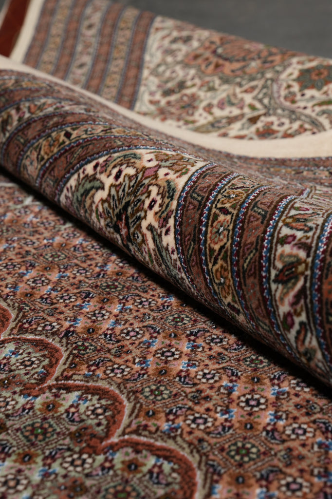 13 x 16.8 Authentic Persian Tabriz Mahi Rug Wool and Silk 400 Kpsi Iran #PIX-664
