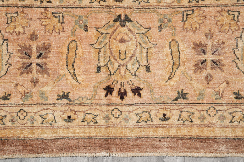 10.1 x 13.7 Quality Chobi Peshawar Zigler rug Brown Peach #F-4262