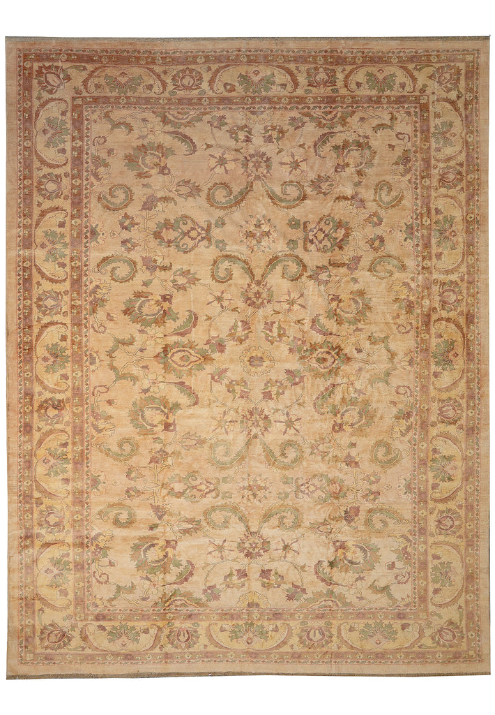 13.7 x 17.11 Quality Peshawar Chobi Rug Natural Wool 