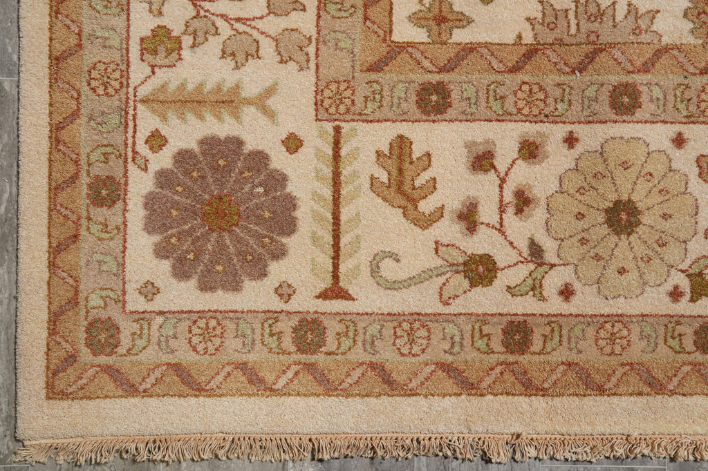 10 x 14 New Handmade Quality Agra TRANSITIONAL Rug Beige Gold  #F-4263