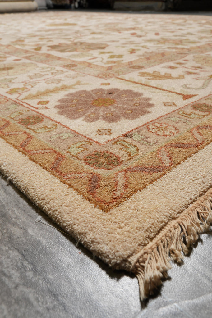 10 x 14 New Handmade Quality Agra TRANSITIONAL Rug Beige Gold  #F-4263