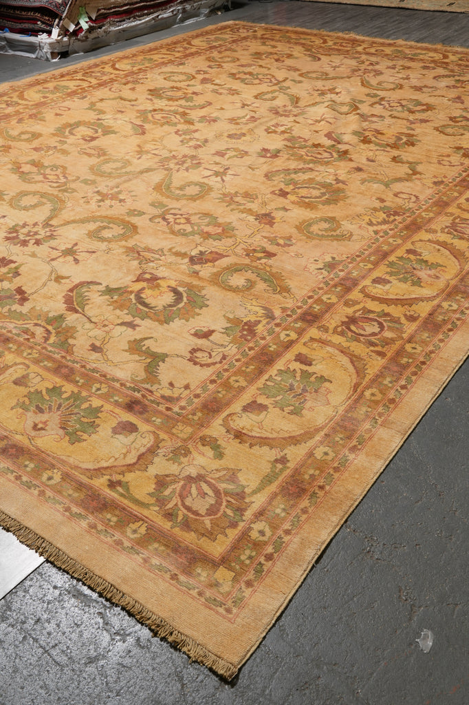 13.7 x 18 Quality Peshawar Chobi Rug Natural Wool #PIX-11783