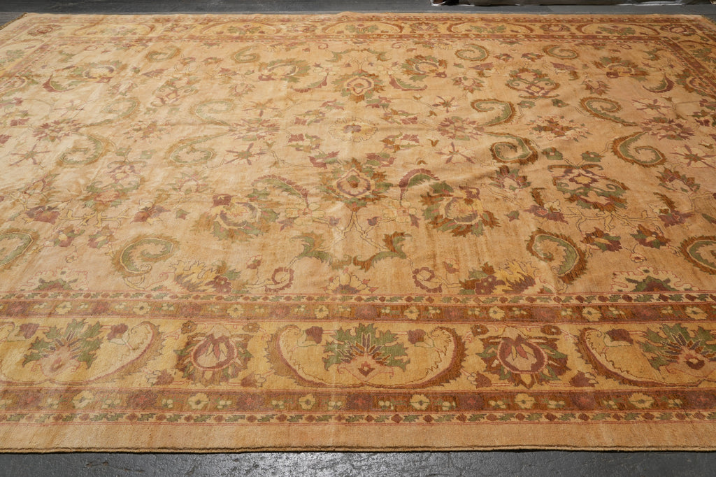 13.7 x 18 Quality Peshawar Chobi Rug Natural Wool #PIX-11783