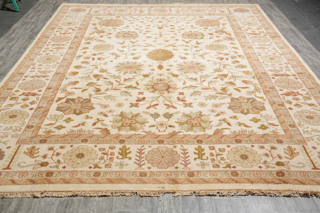 10 x 14 New Handmade Quality Agra TRANSITIONAL Rug Beige Gold  #F-4263