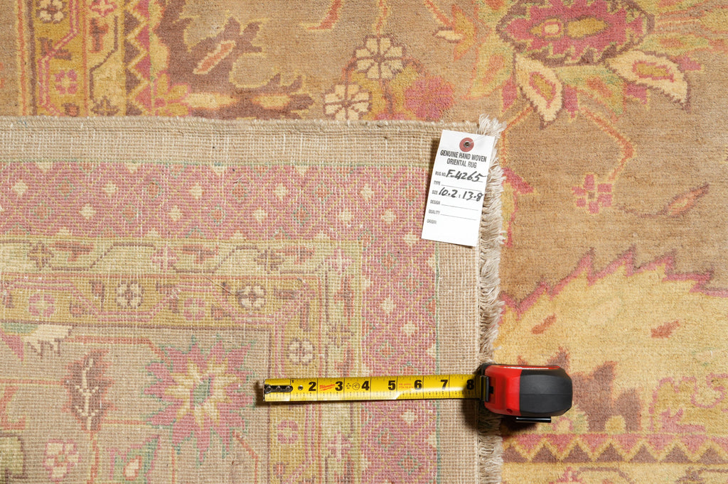 10 x 13.8 Quality Handmade Agra Rug Warm Authumn Colors #F-4265
