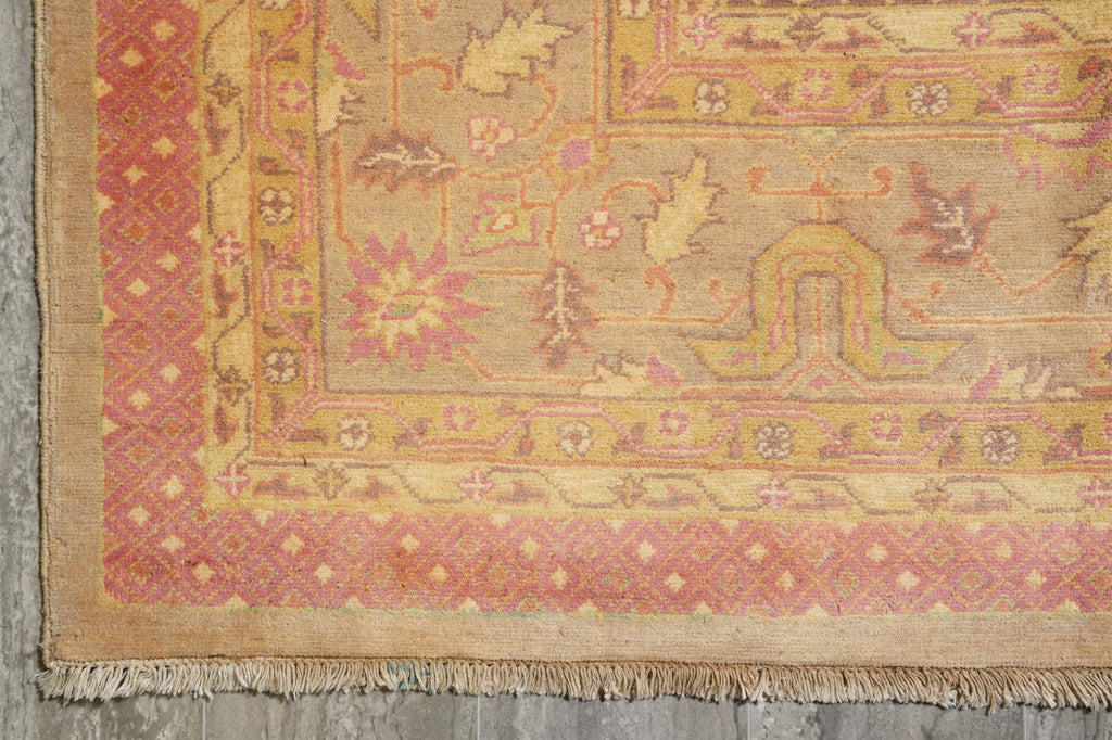 10 x 13.8 Quality Handmade Agra Rug Warm Authumn Colors #F-4265