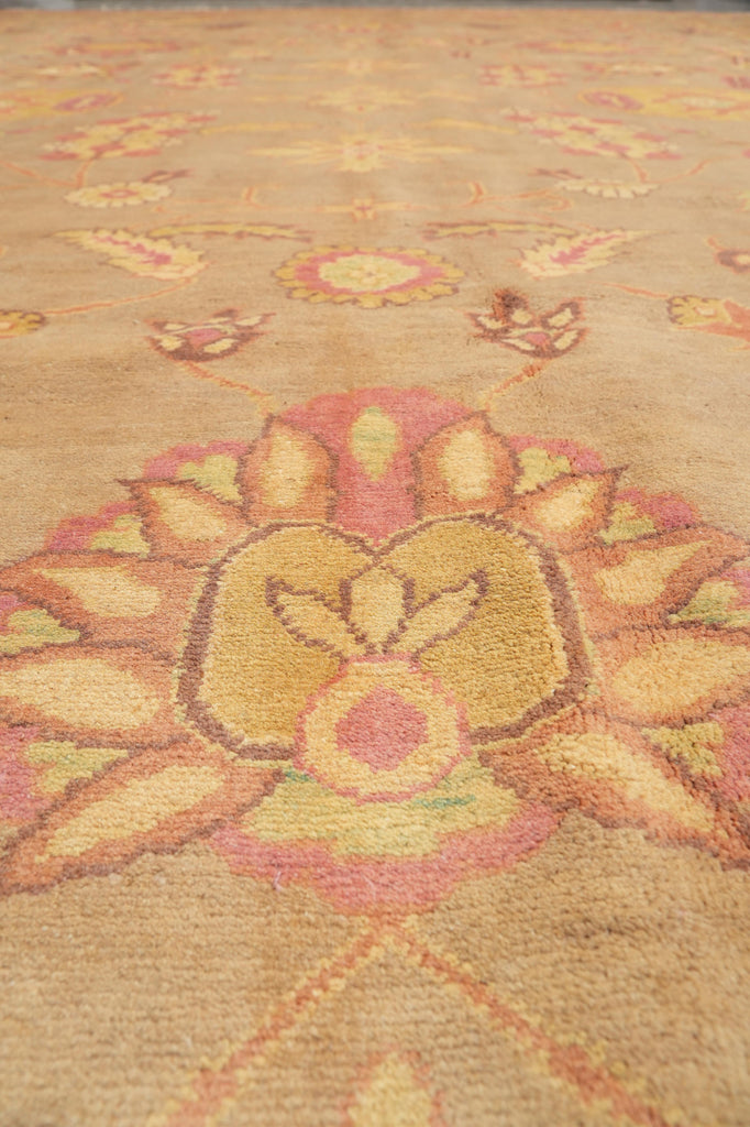 10 x 13.8 Quality Handmade Agra Rug Warm Authumn Colors #F-4265