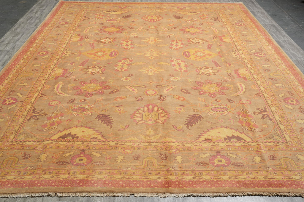 10 x 13.8 Quality Handmade Agra Rug Warm Authumn Colors #F-4265
