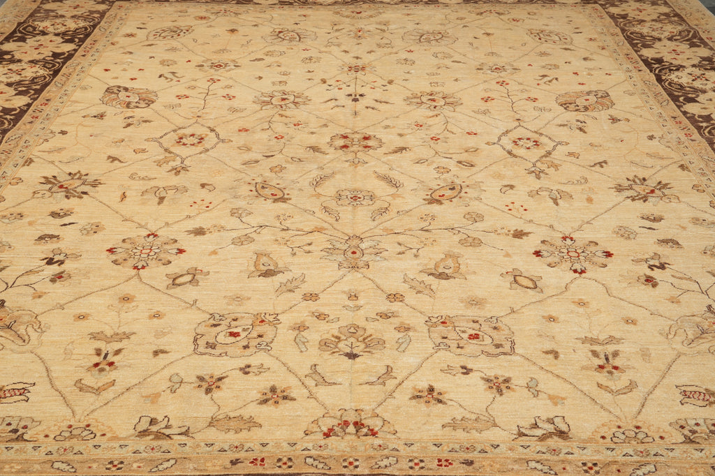 12 x 14.9 Chobi Peshawar Quality Rug Beige Brown Sale #PIX-11727