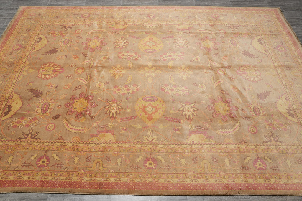 10 x 13.8 Quality Handmade Agra Rug Warm Authumn Colors #F-4265