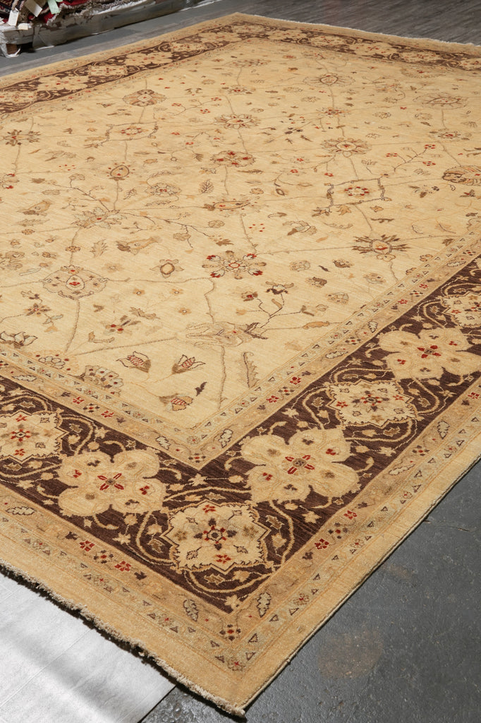 12 x 14.9 Chobi Peshawar Quality Rug Beige Brown Sale #PIX-11727