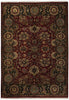 Load image into Gallery viewer, Decorative rug with intricate patterns in red, brown, and beige on a dark background