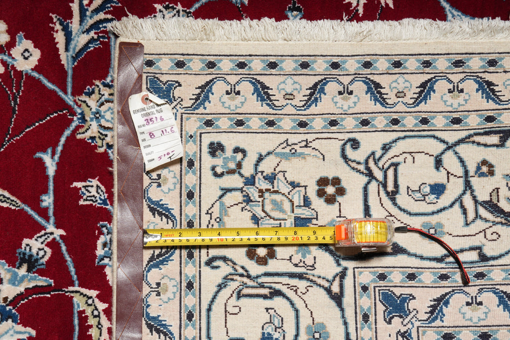 8 x 11.6 Wool & Silk Persian Nain Rug - Iran #S10-3516