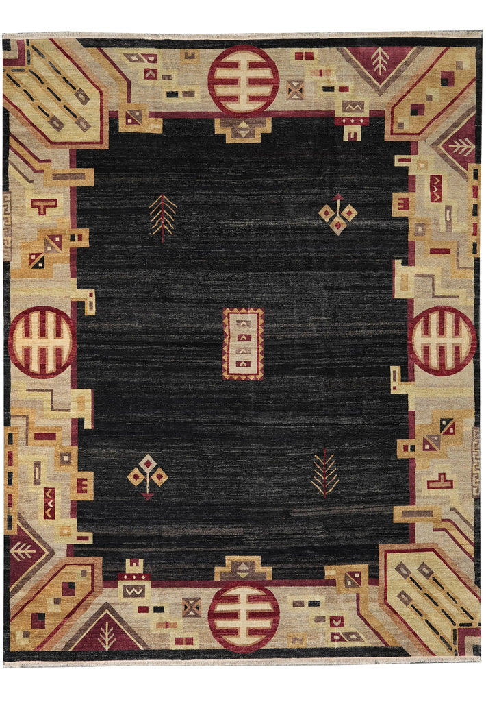 11.10 x 15 Contemporary Gabbeh Handmade Wool Rug