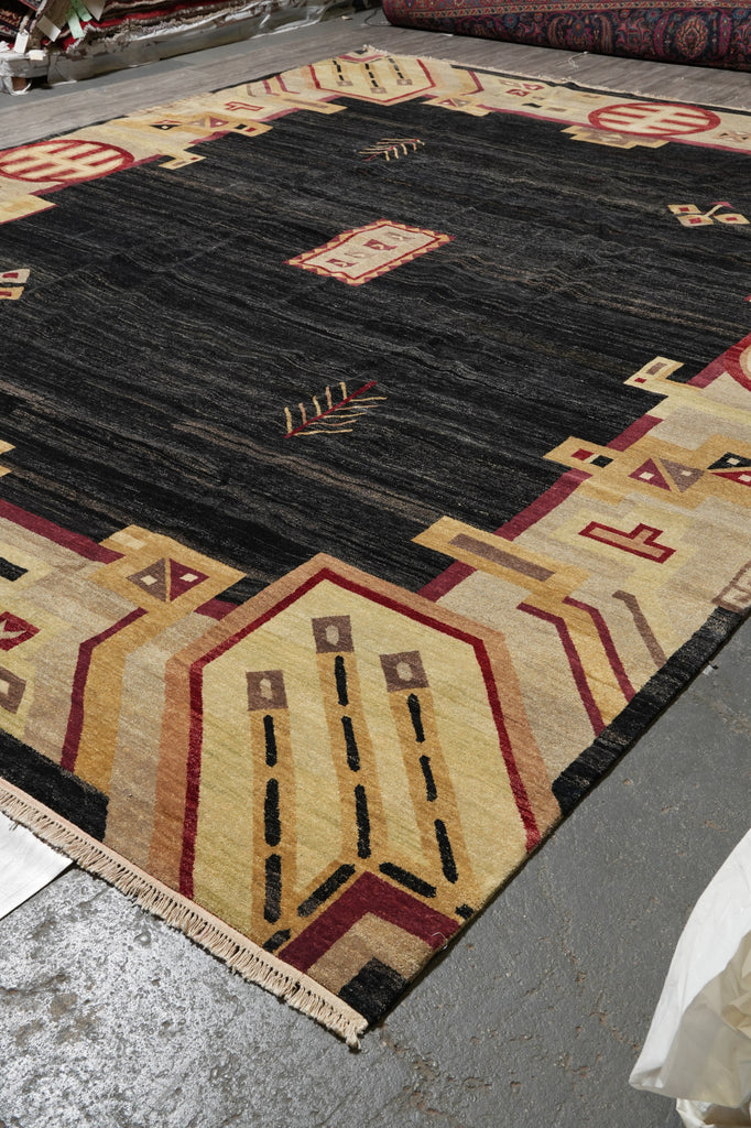 12 x 15 Contemporary Gabbeh Handmade Wool Rug #PIX-805-32