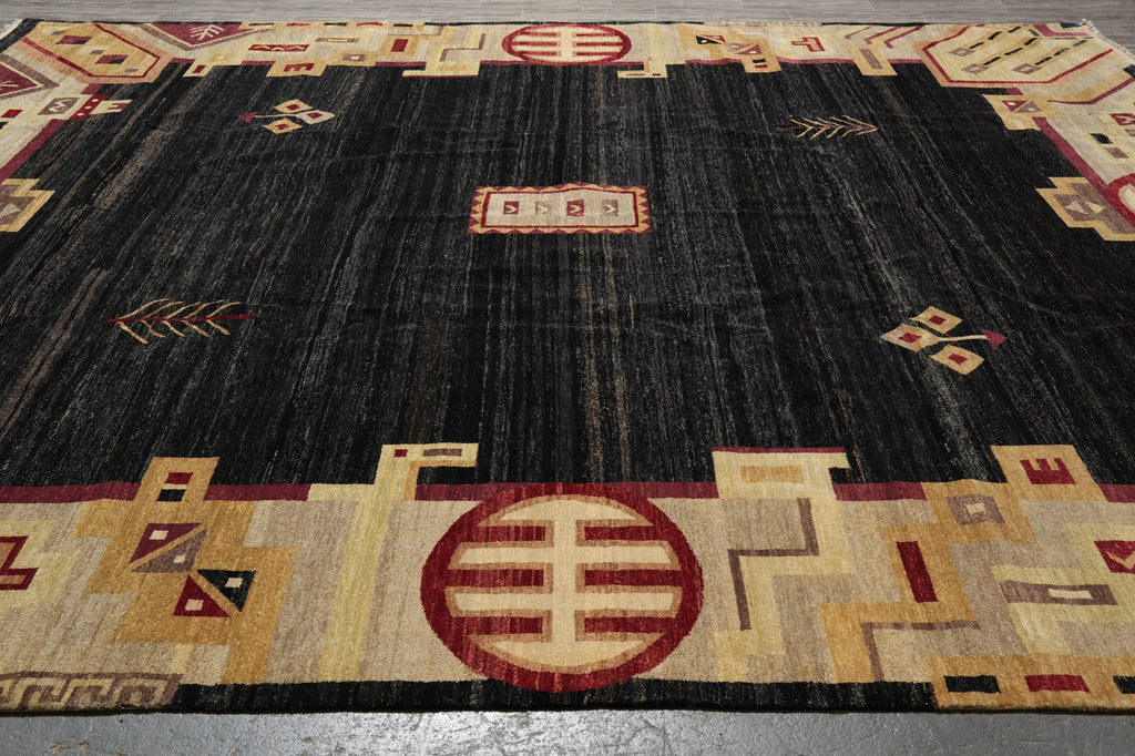 12 x 15 Contemporary Gabbeh Handmade Wool Rug #PIX-805-32