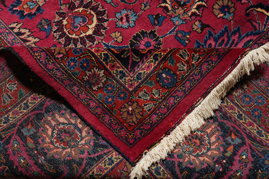 11.9 x 16.7 Signed Authentic Quality Persian Mashad Rug All-Over Pattern #PIX-21437