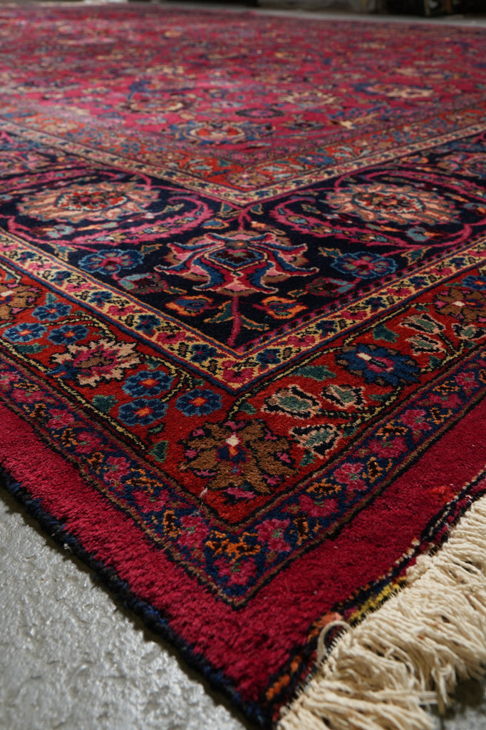 11.9 x 16.7 Signed Authentic Quality Persian Mashad Rug All-Over Pattern #PIX-21437