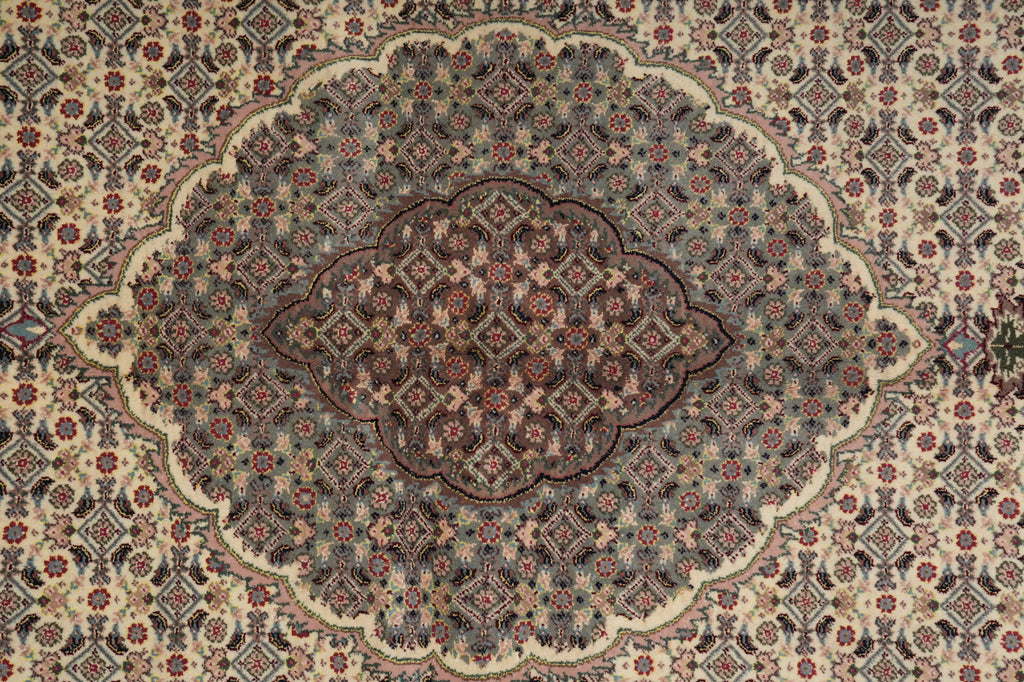 5 x 8.3 Authentic Indian Tabriz Mahi Rug Wool and Silk 400 Kpsi #PIX-4739