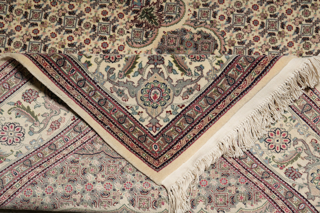 5 x 8.3 Authentic Indian Tabriz Mahi Rug Wool and Silk 400 Kpsi #PIX-4739