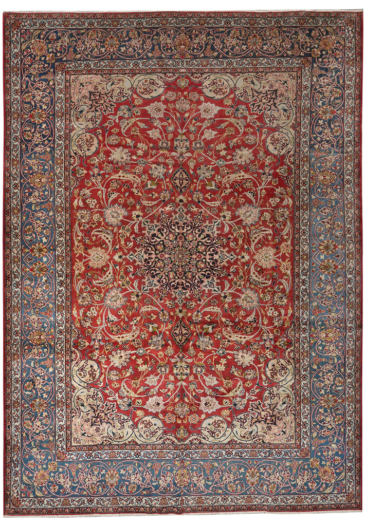 11 x 15 Authentic Persian Wool Najafabad Esfahan Rug Pre-Owned