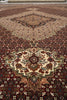Load image into Gallery viewer, 9.9 x 13.4 High Quality Wool and Silk Tabriz Mahi Rug Black Handmade India #F-4268