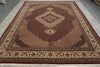 Load image into Gallery viewer, 9.9 x 13.4 High Quality Wool and Silk Tabriz Mahi Rug Black Handmade India #F-4268