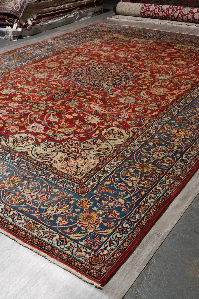 11 x 15 Authentic Persian Wool Najafabad Esfahan Rug Pre-Owned #PIX-1182