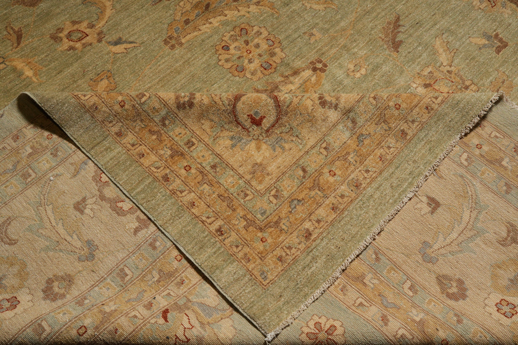Close-up of a patterned rug with a visible border