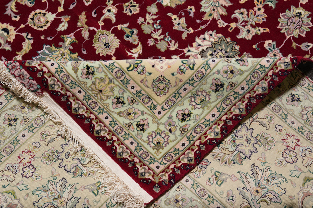 13 x 19.6Top Authentic Highest Quality Persian Tabriz Rug 70 Raj 500 Kpsi Wool and Silk on Silk Foundation Signed #PIX-673