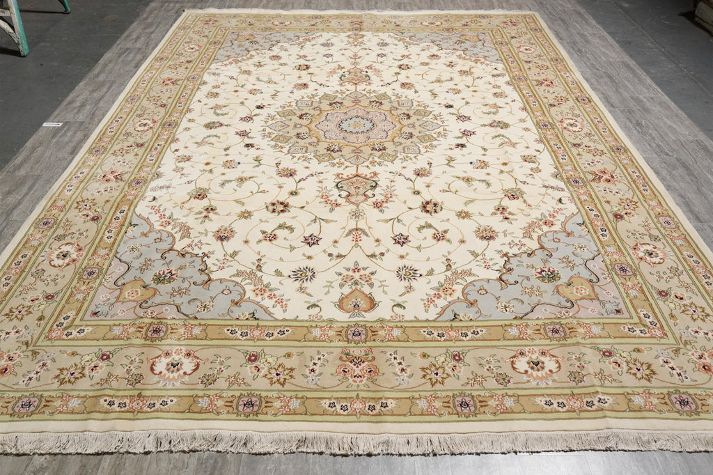 9.7 x 14 High Quality Wool and Silk Sino Tabriz #F-4269