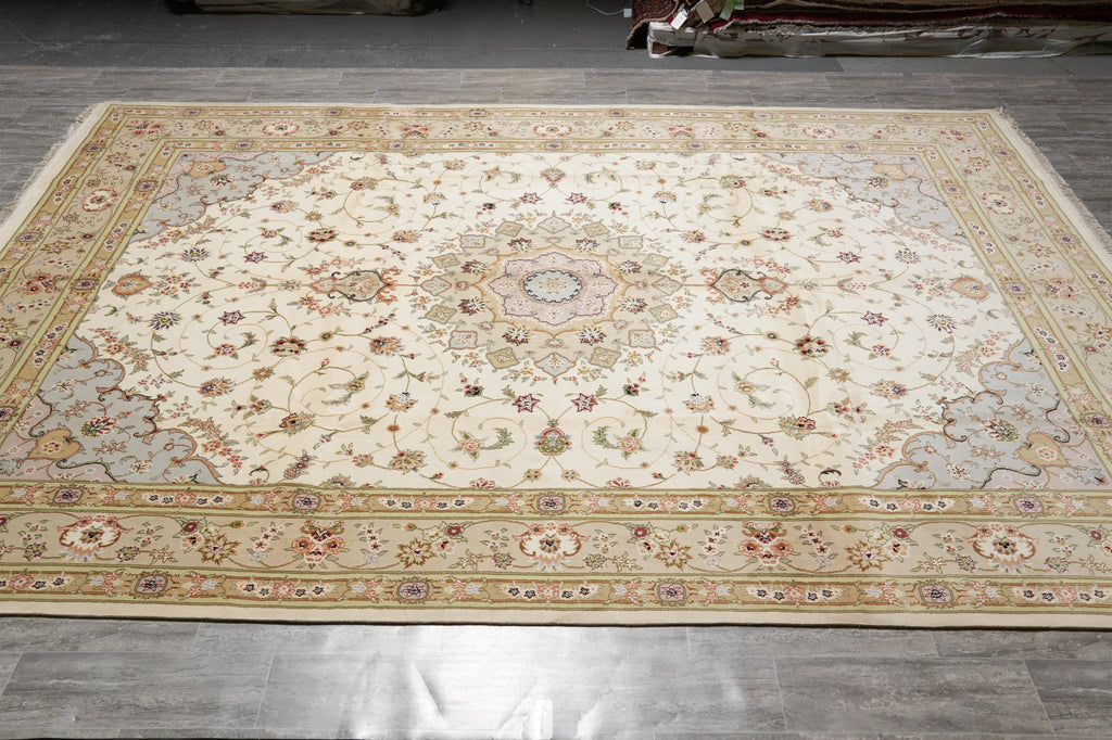 9.7 x 14 High Quality Wool and Silk Sino Tabriz #F-4269