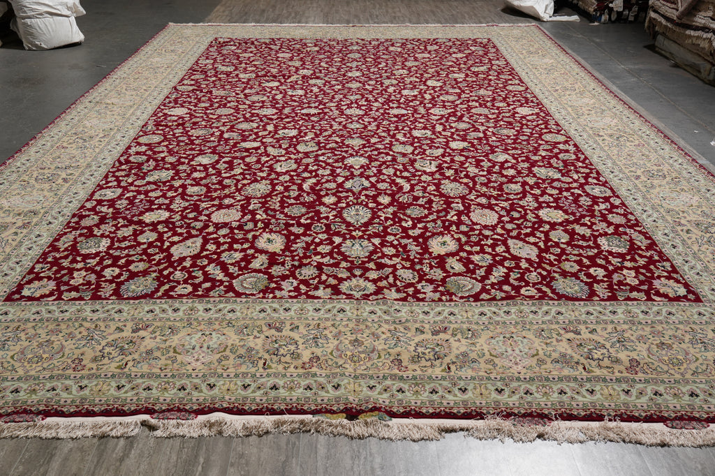 13 x 19.6Top Authentic Highest Quality Persian Tabriz Rug 70 Raj 500 Kpsi Wool and Silk on Silk Foundation Signed