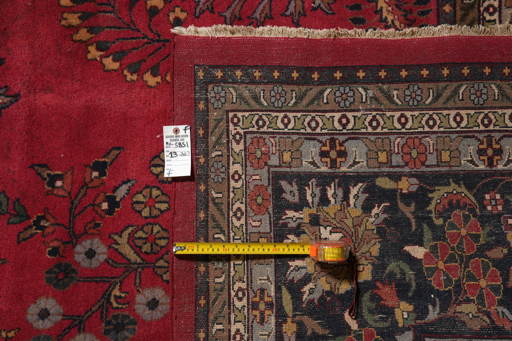 13 x 20.7 Large Hand-Knotted Sarouk Rug #PIX-5851